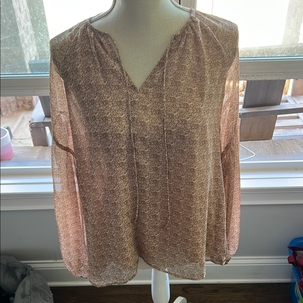Women's Sheer Brown Blouse